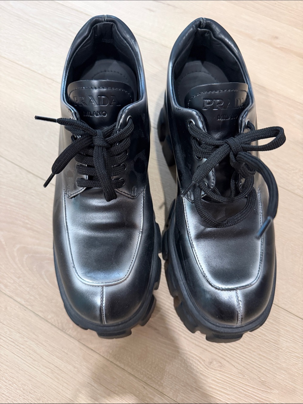 Prada monolith derby lace up shoes